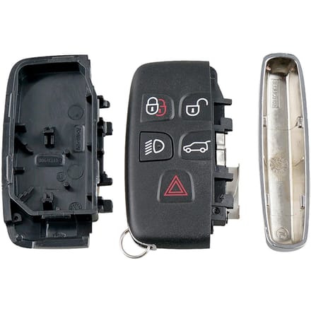 5-knops zwarte Smart Car-afstandsbedieningssleutelhoes, geschikt voor Jaguar en Land Rover gray