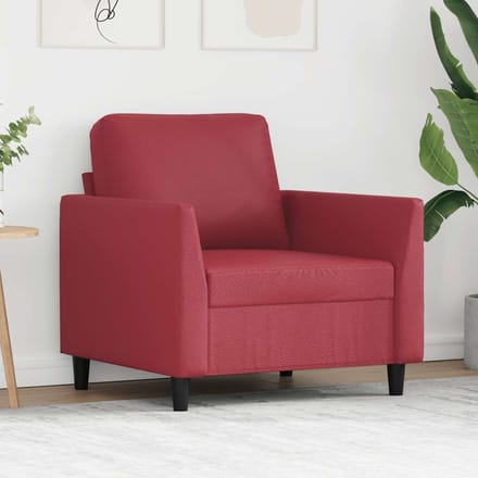 vidaXL - Fauteuil - 60 - cm - kunstleer - wijnrood