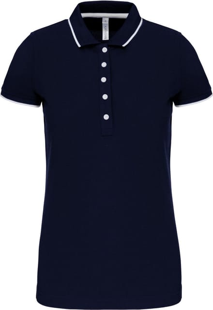 Kariban Damespolo korte mouwen K252 - Navy / White / Red - S