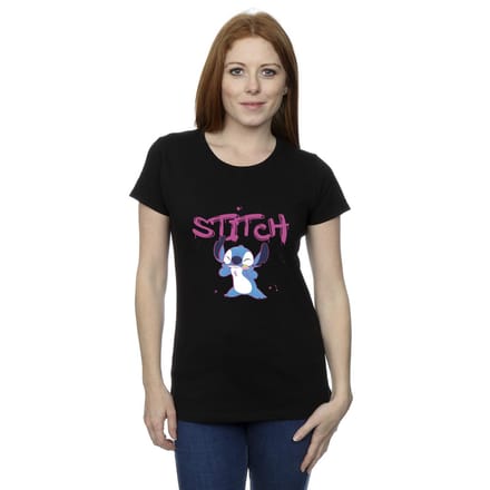 Disney Dames/Dames Lilo And Stitch Graffiti Katoenen T-Shirt (Zwart)