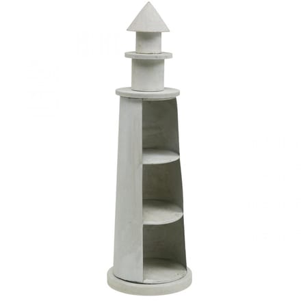 Vuurtoren Shabby Chic Crème Maritiem Deco Ø13cm H41.5cm