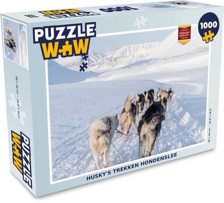Puzzel Husky's trekken hondenslee - Legpuzzel - Puzzel 1000 stukjes volwassenen