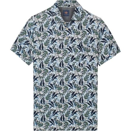 Baileys Polo Allover Leaves Pattern Chest Pocket Misty Green / male