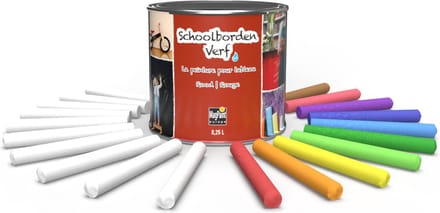 MagPaint Schoolbordenverf - Rood - 500ml - Inclusief 20 Krijtjes