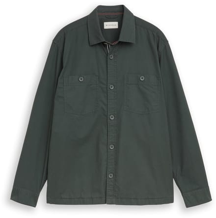 Tom Tailor - Overhemd met steekzakken - Maat S - Darkest Olive
