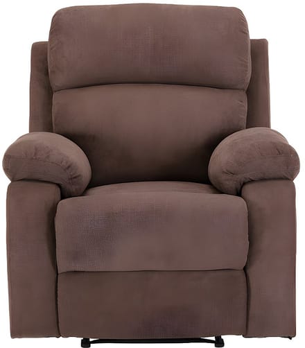 Vente-unique Relaxfauteuil van stof TOLZANO - Donkerbruin