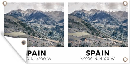 Schuttingposter Spanje - Groen - Natuur - 200x100 cm - Tuindoek