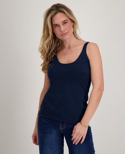 Je m'appelle Dames Top Met stretch - Blauw - Maat XXL