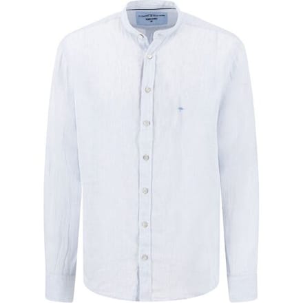 Fynch-Hatton Overhemd Fine Striped Linnen Stand-Up Collar Summer Breeze / male