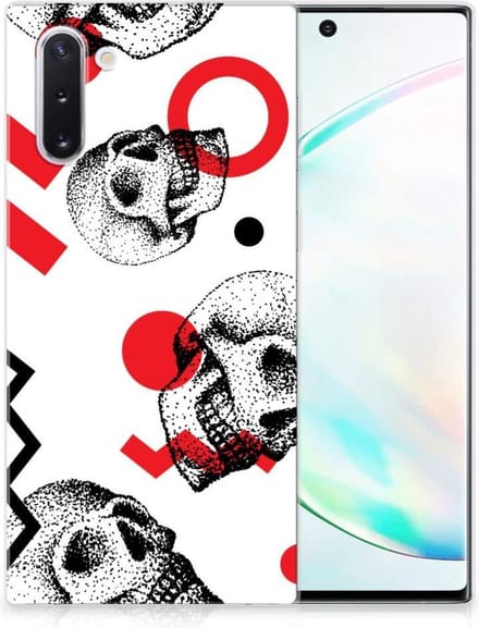 Silicone Back Case Samsung Galaxy Note 10 Skull Red
