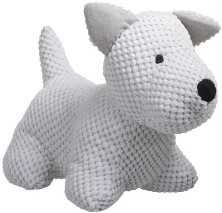 Atmosphera Deurstopper hondje - 1 kg - wit - polyester stof- 31 x 24 cm - deurstop