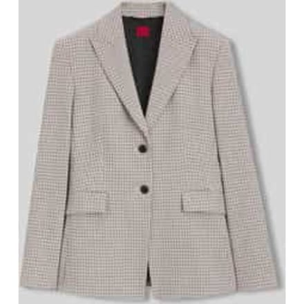 regular fit lange blazer van katoenmix met klepzakken