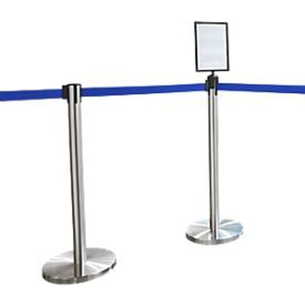 Afzetpaal, 2 stuks + bord, blauw