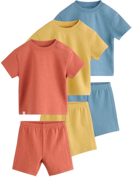 Next - Jongens - 6-delige set voor baby's van top en short - Oranje