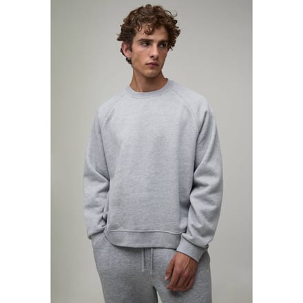 Essential Oversized Boxy Fit Raglan Sleeve Sweater | Grey Marl | Size Small