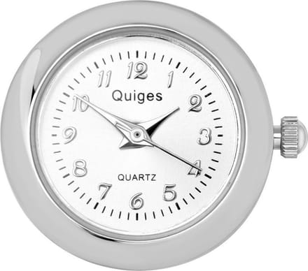 Quiges - Dames Click Button Drukknoop 18mm Horloge Wit - EBW005