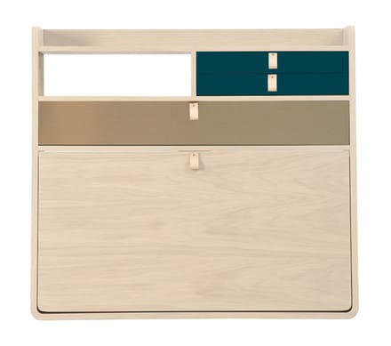 Harto Gaston wandsecretaire  - petrol/messing - Eiken - 80 cm