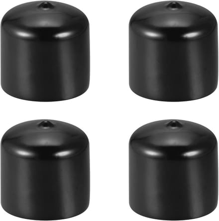 Zwarte Schroefdraadbescherming 1 1/2" ID - Rubberen Eindkappen voor Schroeven en Meubels