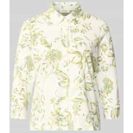 relaxed fit overhemdblouse van katoenmix