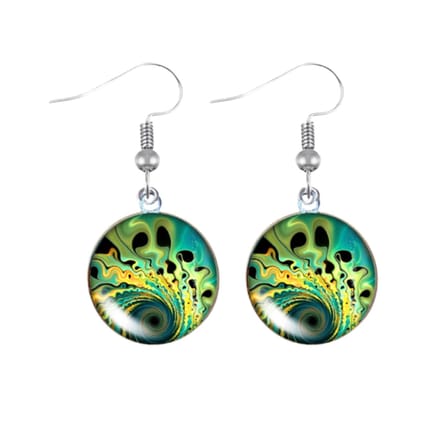 Zilver oorbellen -Pauw -groen-Charme Bijoux