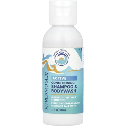 Stream2Sea, Shampooing et Gel Douche Actif, 1,7 fl oz (50 ml) white