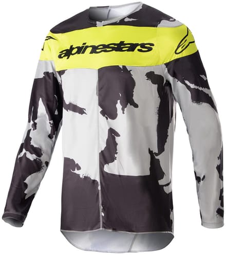 Alpinestars Racer Tactical Cast Grijs Camo Geel Fluo MX Jersey -