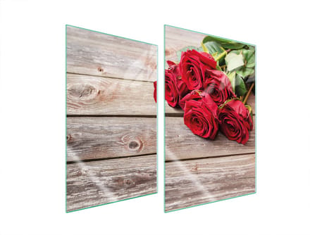 TMK ArtDeko - Beschermingsplaat Glas - 2x35x52 cm - Rood