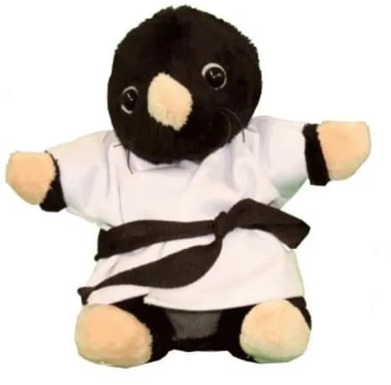 Knuffel Mol in Gi met Zwarte Band