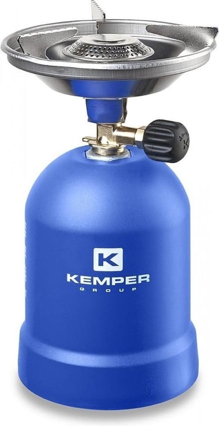 Kemper Gaskooktoestel 1200 Watt - met windbescherming - blauw