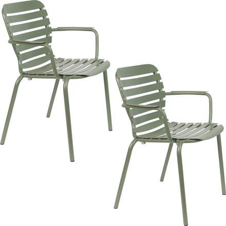 Zuiver Vondel Tuinstoel Armleuning Groen - Set van 2