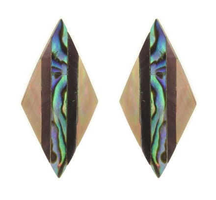 Behave - Oorbel schelp zilverkleur ruit - Handgemaakte sieraden