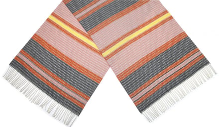 Cwi - Sjaal Met Strepen - Dames - 180 X 65 Cm - Grijs/roze