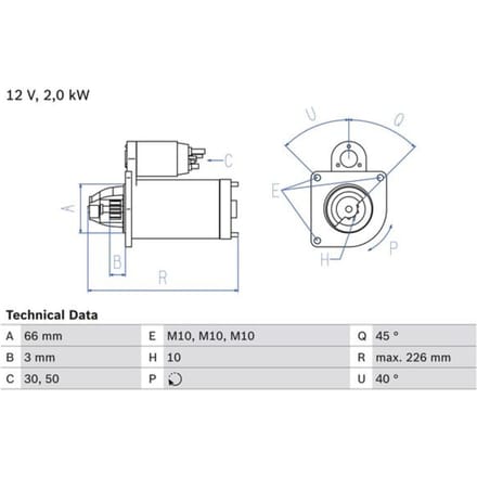 Starter BOSCH 0 986 029 090,