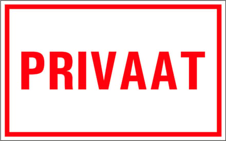 Privaat tekstbord - kunststof 400 x 250 mm