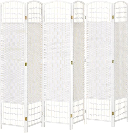 HOMCOM Privacy Screen - Papiervezel - 242x170x1,7cm - Wit