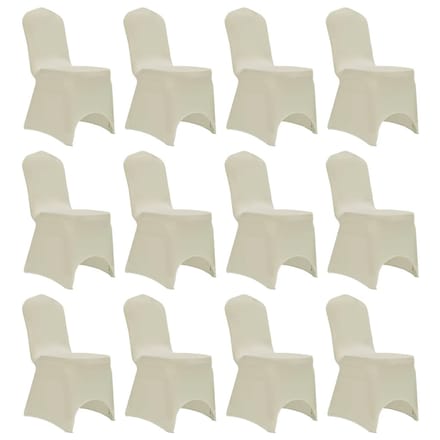 vidaXL - Stoelhoezen - stretch - 12 - st - crème