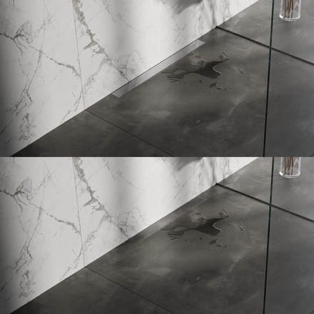 Brauer Douchegoot met Multifunctioneel Rooster en Flens Voor Wandmontage - 80 cm - Rvs Geborsteld