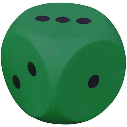 Dobbelsteen - Foam - Coated - Groen - 14 centimeter