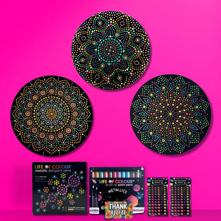 Life Of Colour mandala schilderen dot painting set sterrenbeelden 3 stuks.