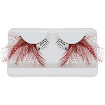 Faux Cils à Coller Plumes Rouges 1 Paire