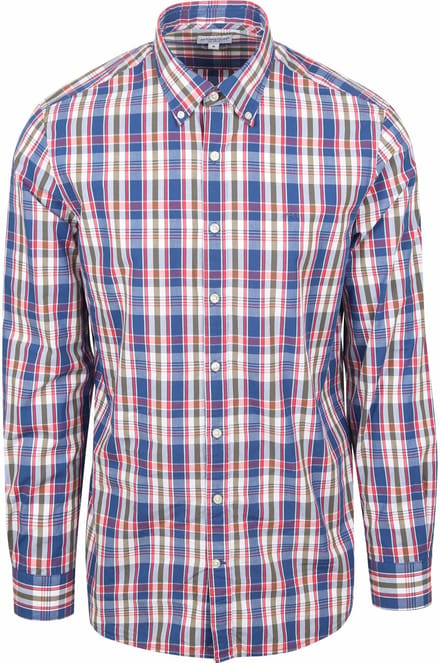 McGregor Overhemd Poplin Ruiten Multicolour - Maat L - Heren - Overhemden Casual