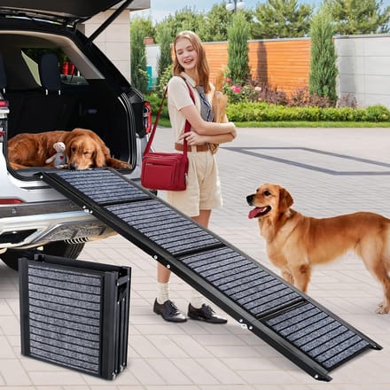 Hondenhelling Inklapbaar - Hondentrap Auto - Veilig Reizen - Extra Lange Lengte - 170 cm - Grijs