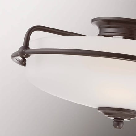 Quoizel LED Plafondlamp Griffin | 3X E27 Max 60W | Dimbaar | Palladian Bronze
