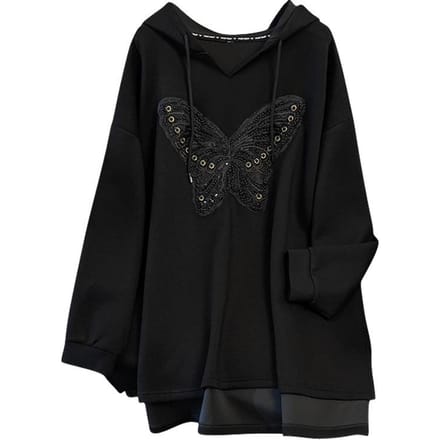 9XL Femmes Décontracté Manches Longues Imprimé Lettres Sport Sweat à Capuche Pull Tops Pull 5XL noir