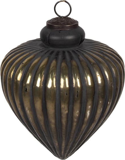 Clayre & Eef Kerstbal Overig Ø 20x20 cm Zwart Glas Kerstballen
