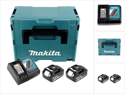 Makita Power Source Kit Li 18V met 2x BL1860B accu 6,0Ah + DC18RC oplader ( 199480-6 ) + Makpac