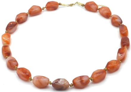 Ketting met acryl kralen - bruin - 47-55 cm - dames - modieus accessoire