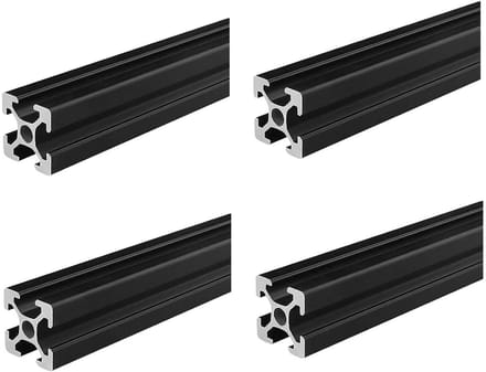 Zwarte Aluminium Profielen 20x20mm T-Type 200mm - 4 Stuks voor 3D Printer en CNC Projecten