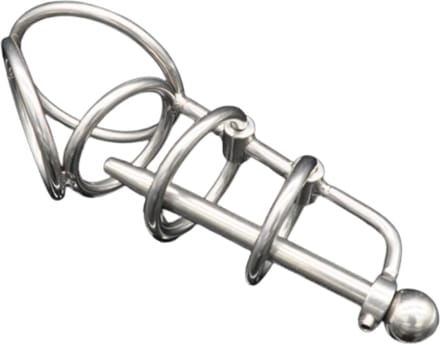 Nooitmeersaai - Peniskooi met dilator - Metaal - Cockring 45mm - pin 8mm