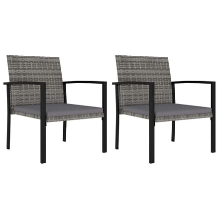 vidaXL - Tuinstoelen - 2 - st - poly - rattan - grijs